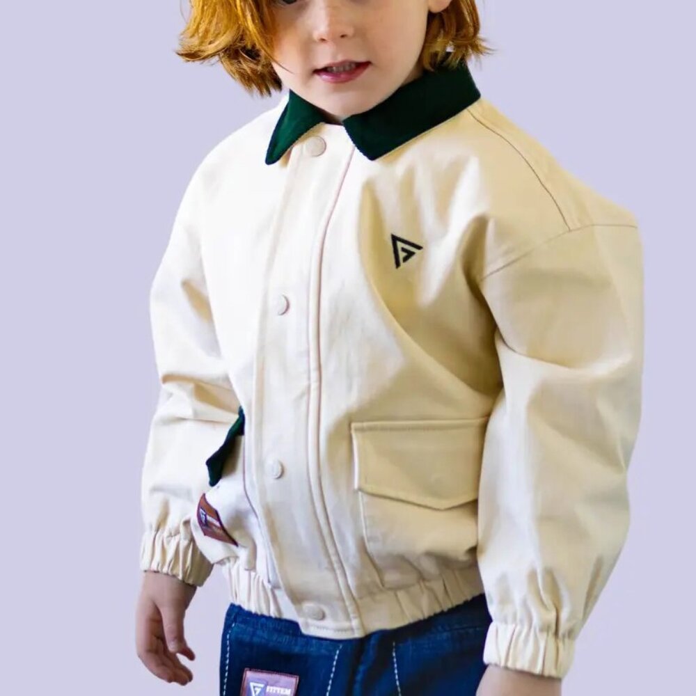 8-9Y Kids clothing-Cream Cruiser Jacket